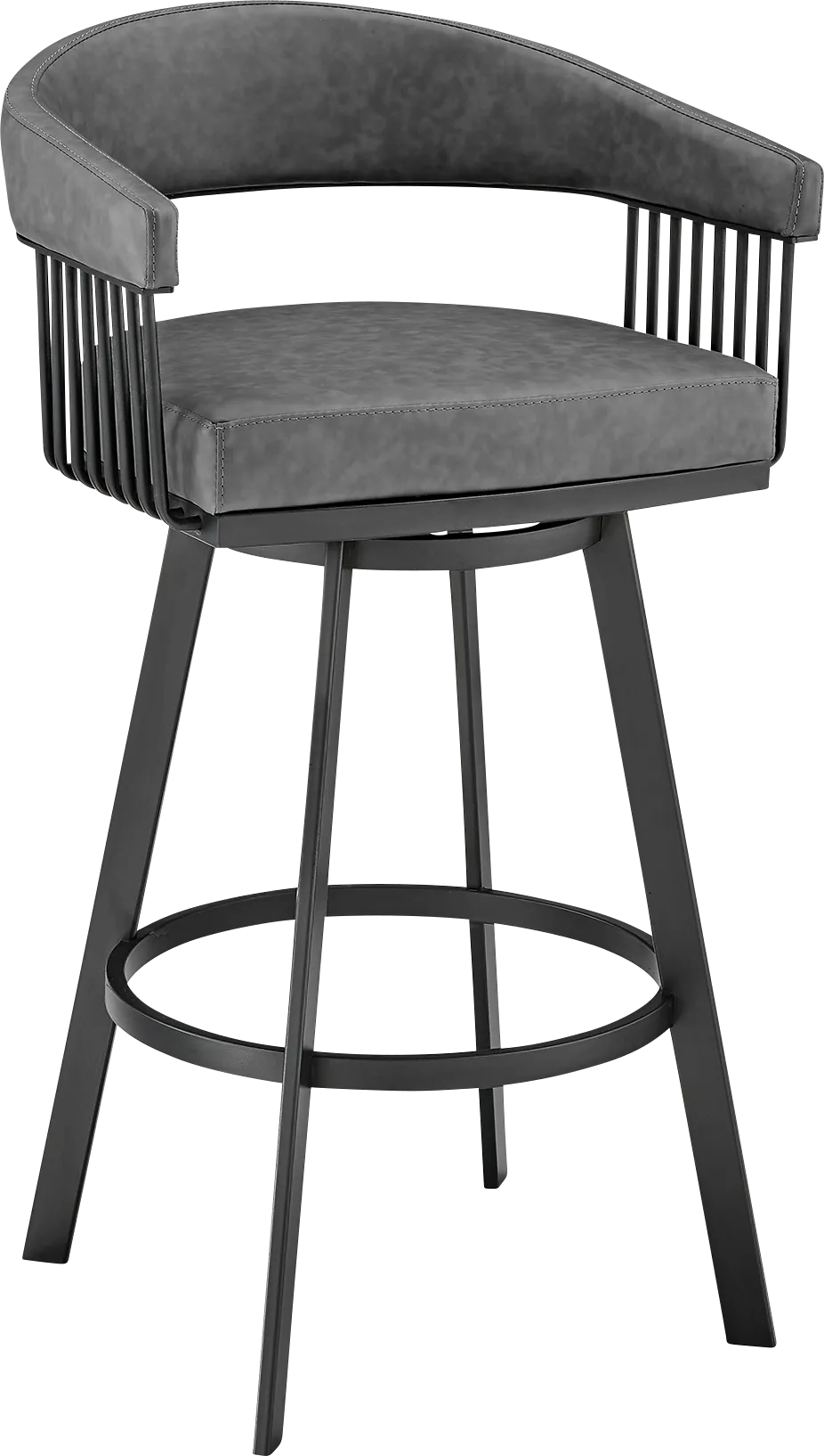 Lubna Gray Swivel Barstool - Thumbnail - Image 1
