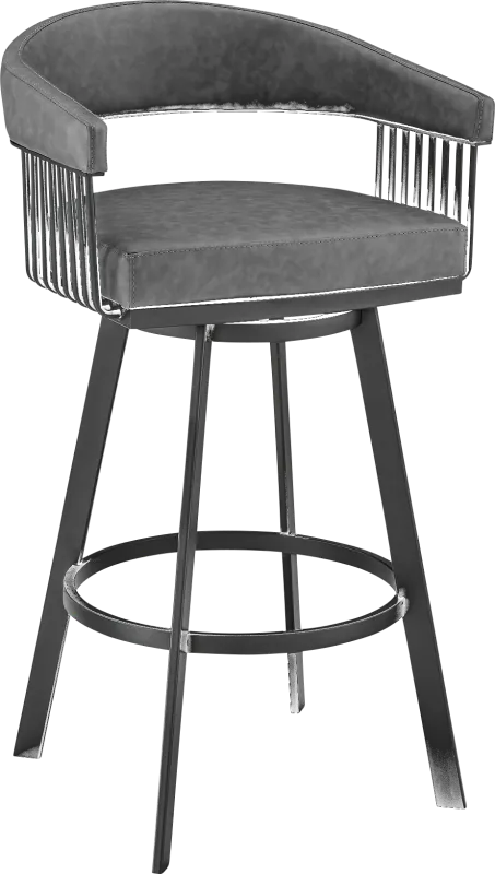 Lubna Gray Swivel Barstool