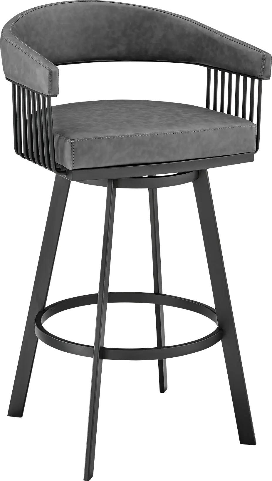 Lubna Gray Swivel Barstool