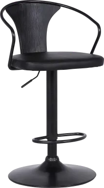 Saujour Black Swivel Barstool