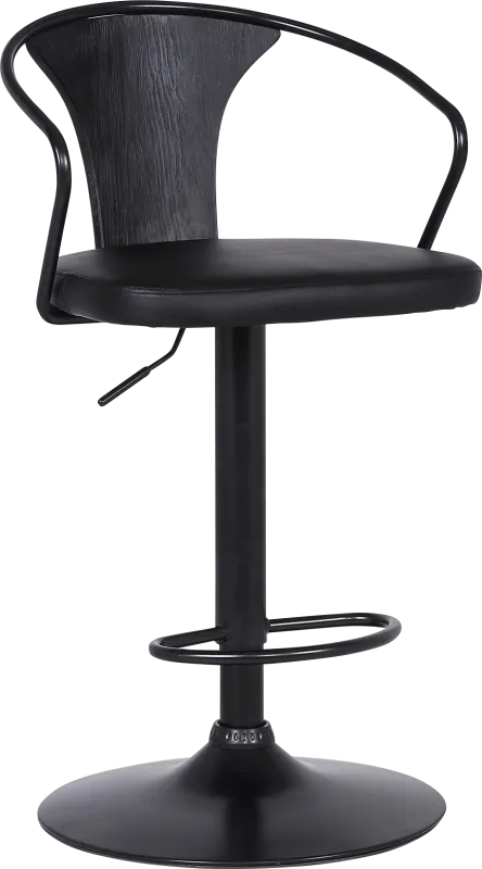 Saujour Black Swivel Barstool