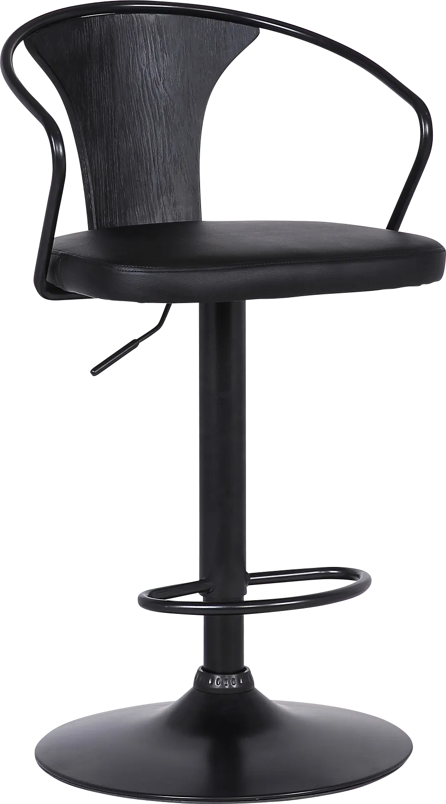 Saujour Black Swivel Barstool - Image 1