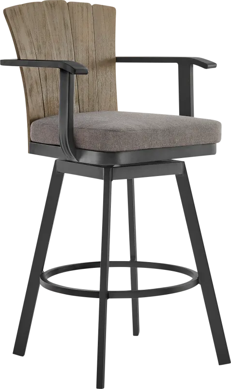 Outdoor Sallodge Charcoal Swivel Barstool