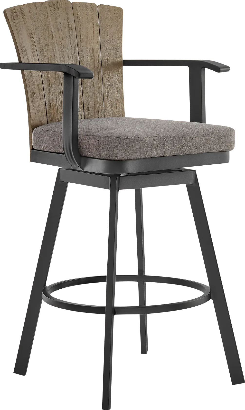 Outdoor Sallodge Charcoal Swivel Barstool - Image 1