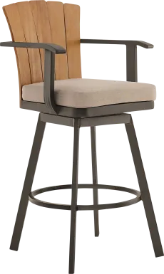 Outdoor Sallodge Brown Swivel Barstool