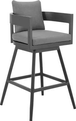 Outdoor Leeton Gray Swivel Barstool