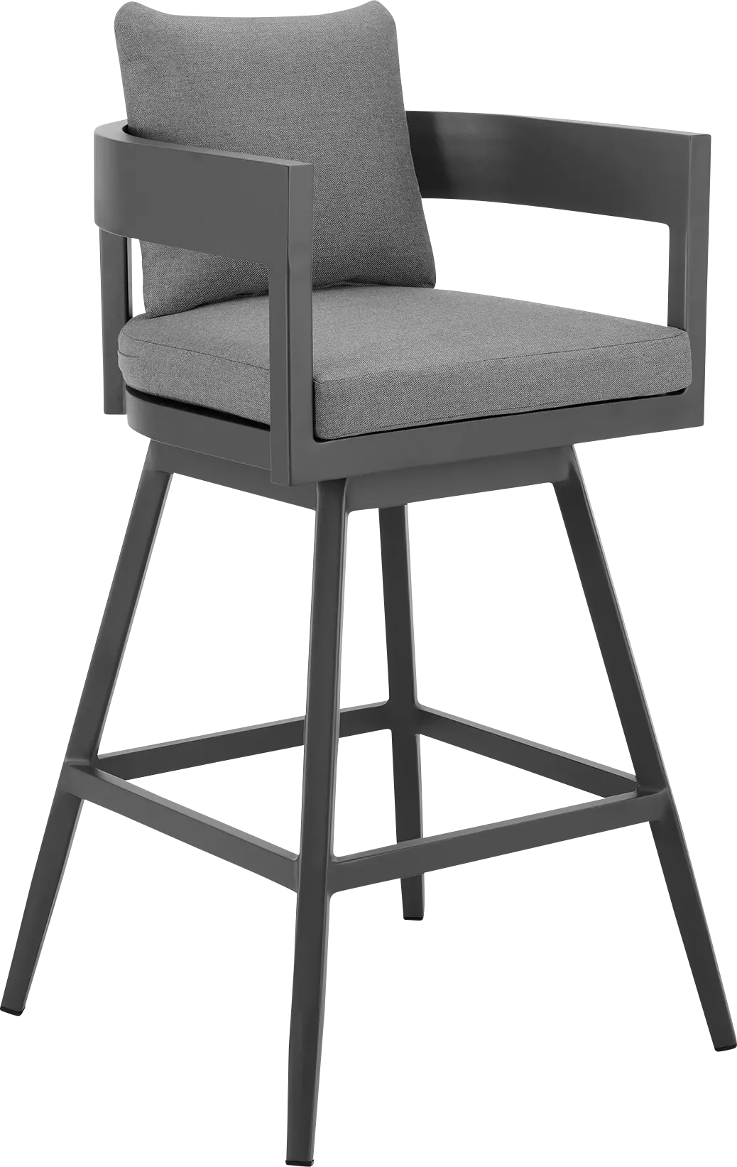 Outdoor Leeton Gray Swivel Barstool