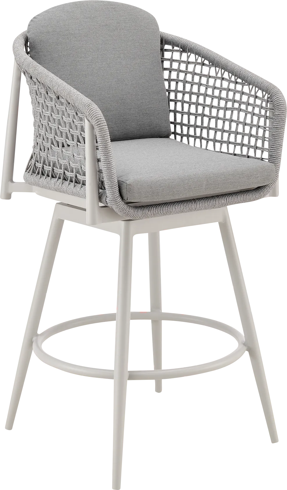 Outdoor Rowding Gray Swivel Barstool - Image 1