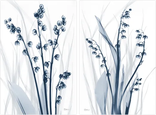 Galisteo Blue Artwork, Set of 2