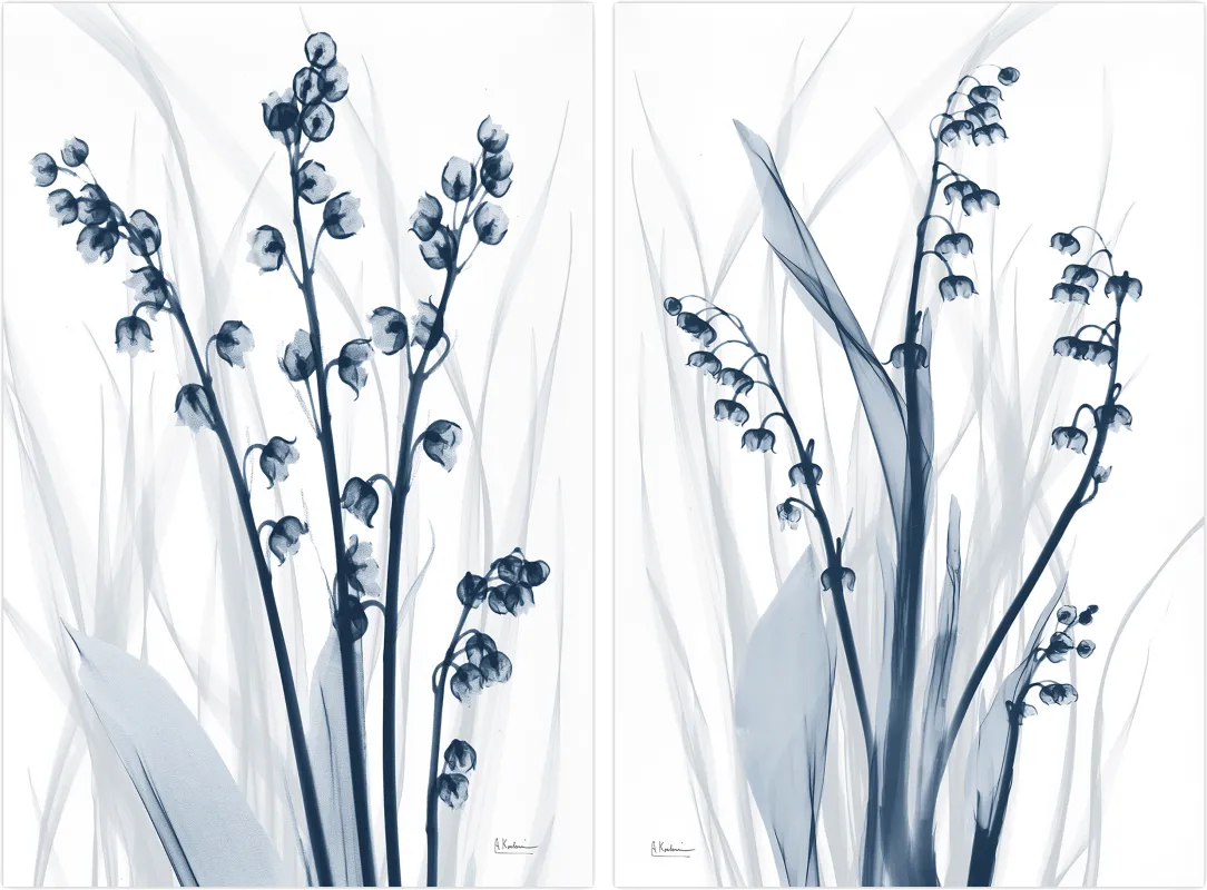 Galisteo Blue Artwork, Set of 2