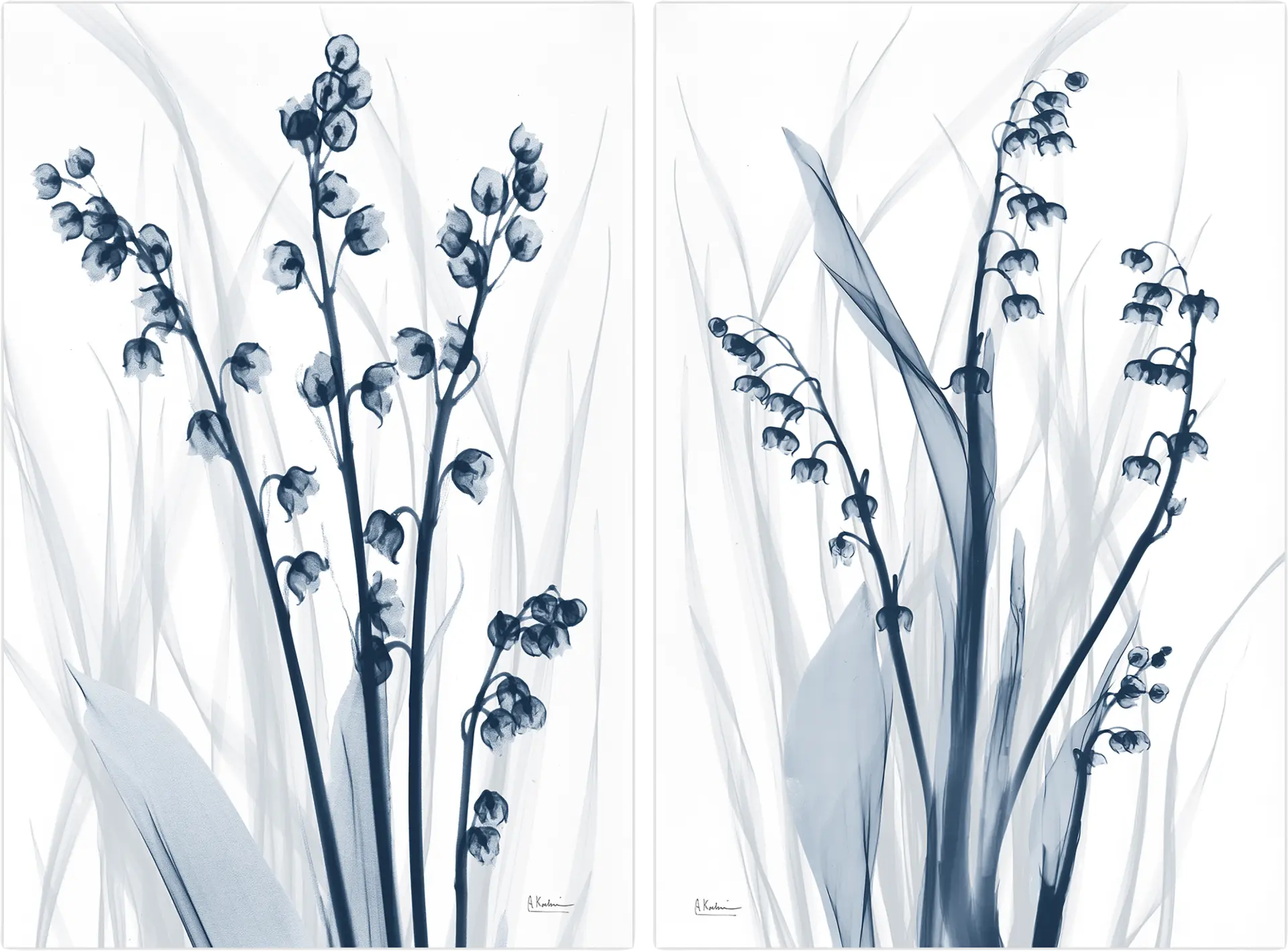 Galisteo Blue Artwork, Set of 2