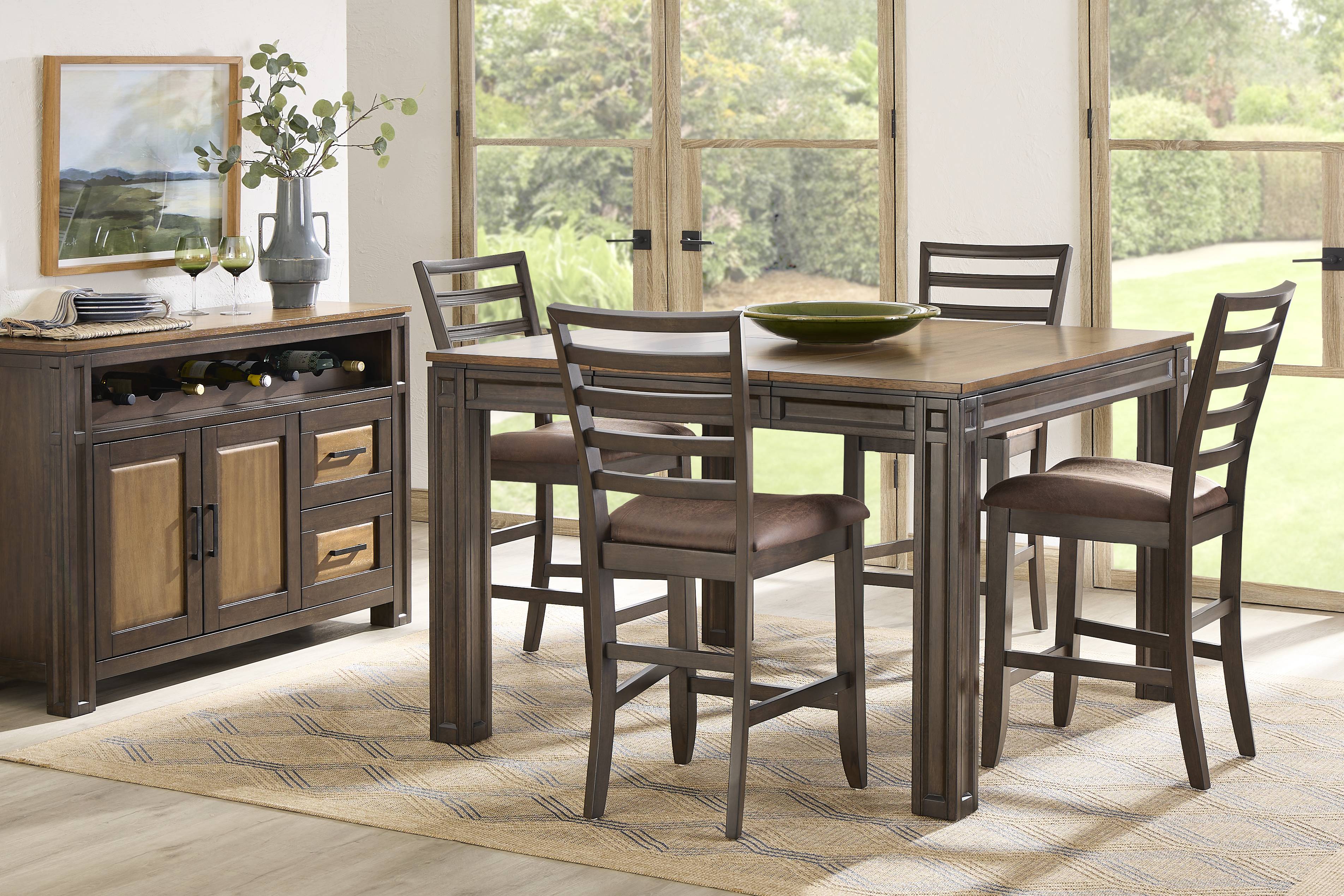Coventry Dark Brown 5 Pc Counter Height Dining Room - Thumbnail - Image 1