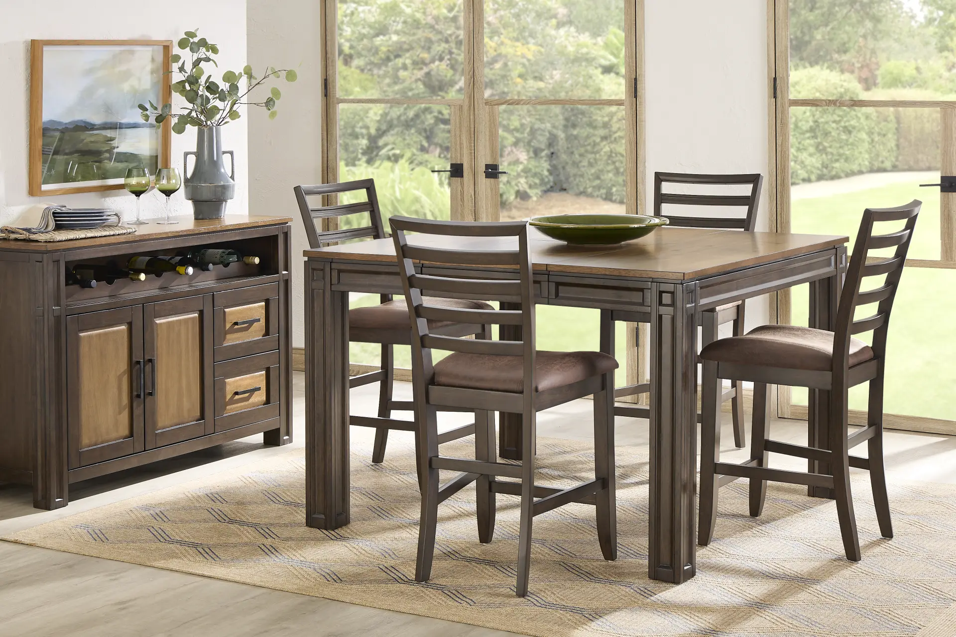 Coventry Dark Brown 5 Pc Counter Height Dining Room