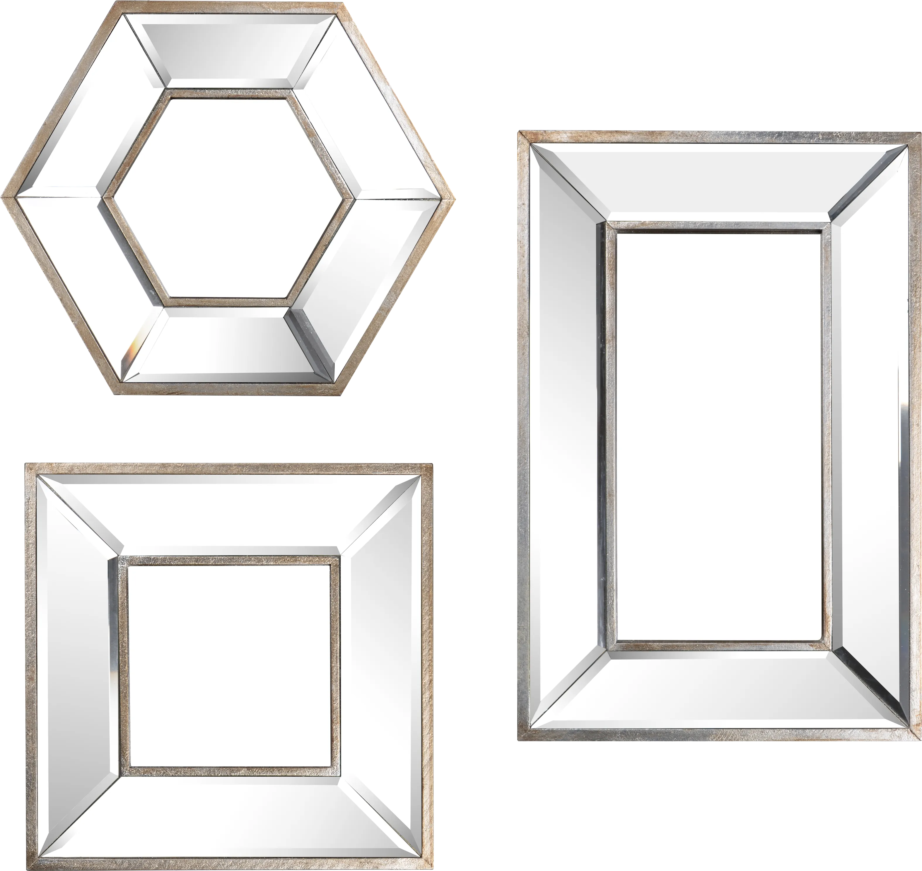 Lynah Silver Mirror, Set of 3 - Thumbnail - Image 1