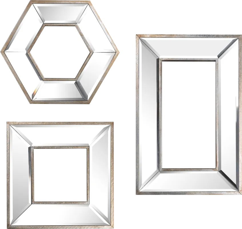 Lynah Silver Mirror, Set of 3