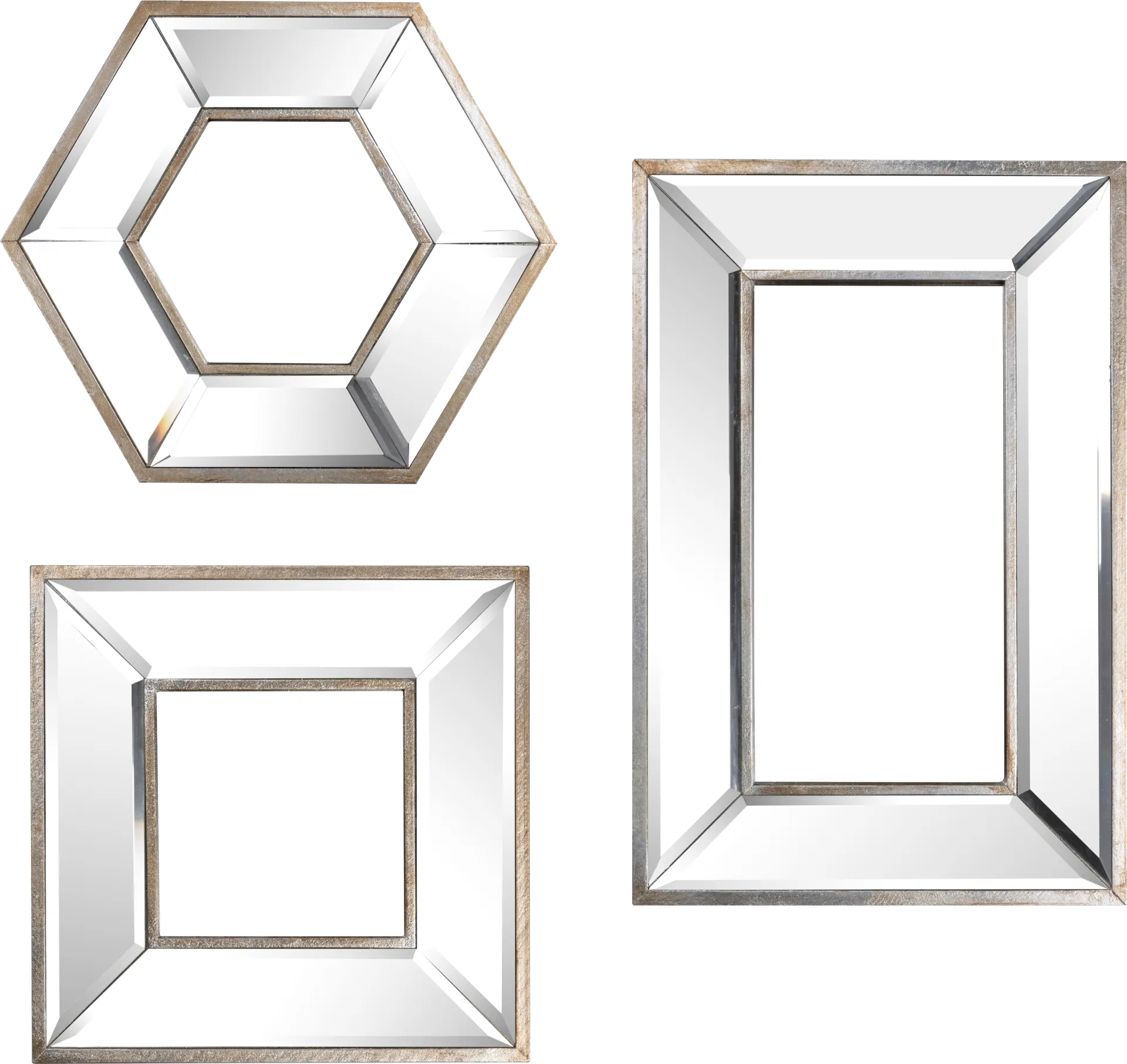 Lynah Silver Mirror, Set of 3 - Image 1