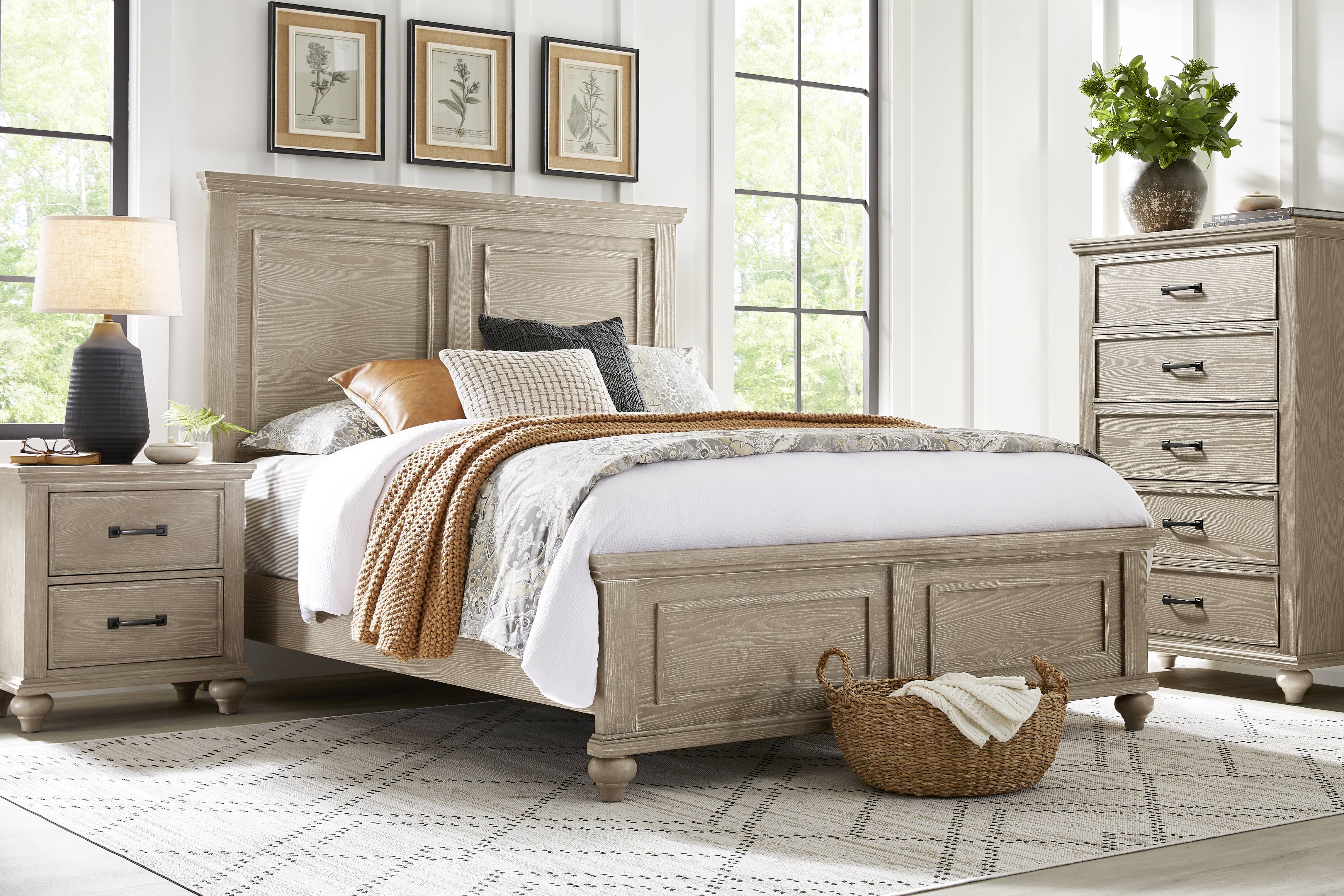 Ridgefield Natural 5 Pc King Panel Bedroom - Thumbnail - Image 1