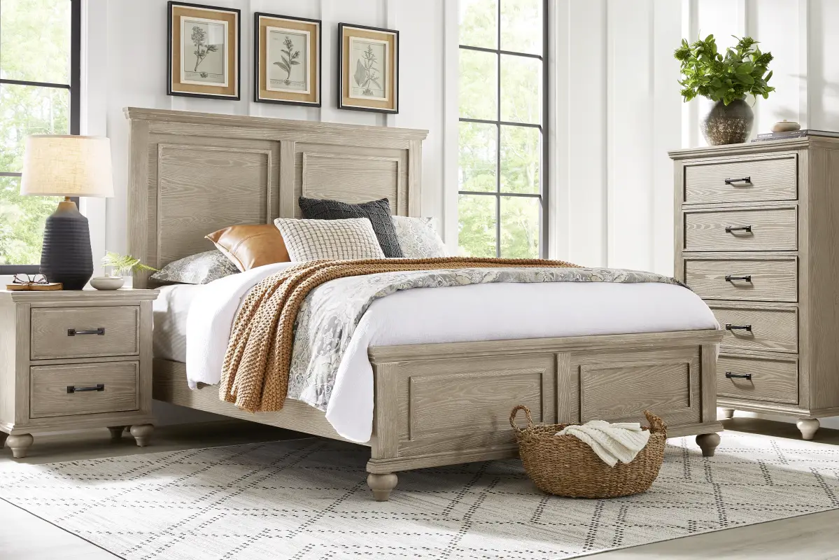 Ridgefield Natural 5 Pc King Panel Bedroom
