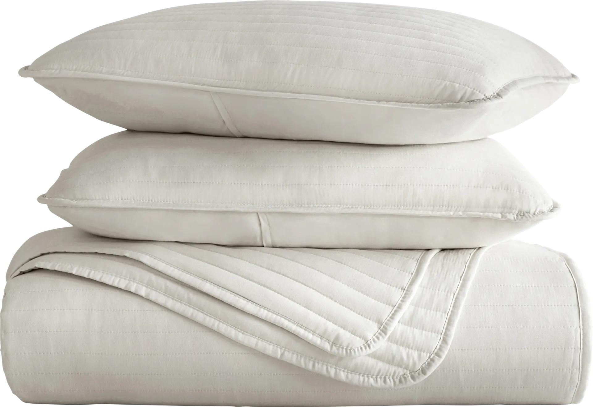 Honeybell Beige 3 Pc Queen Quilt Set - Image 1