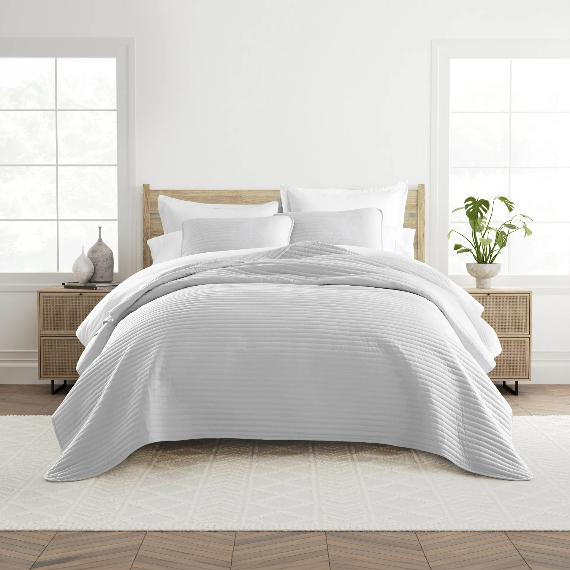 Honeybell Gray 2 Pc Twin Quilt Set - Image 1