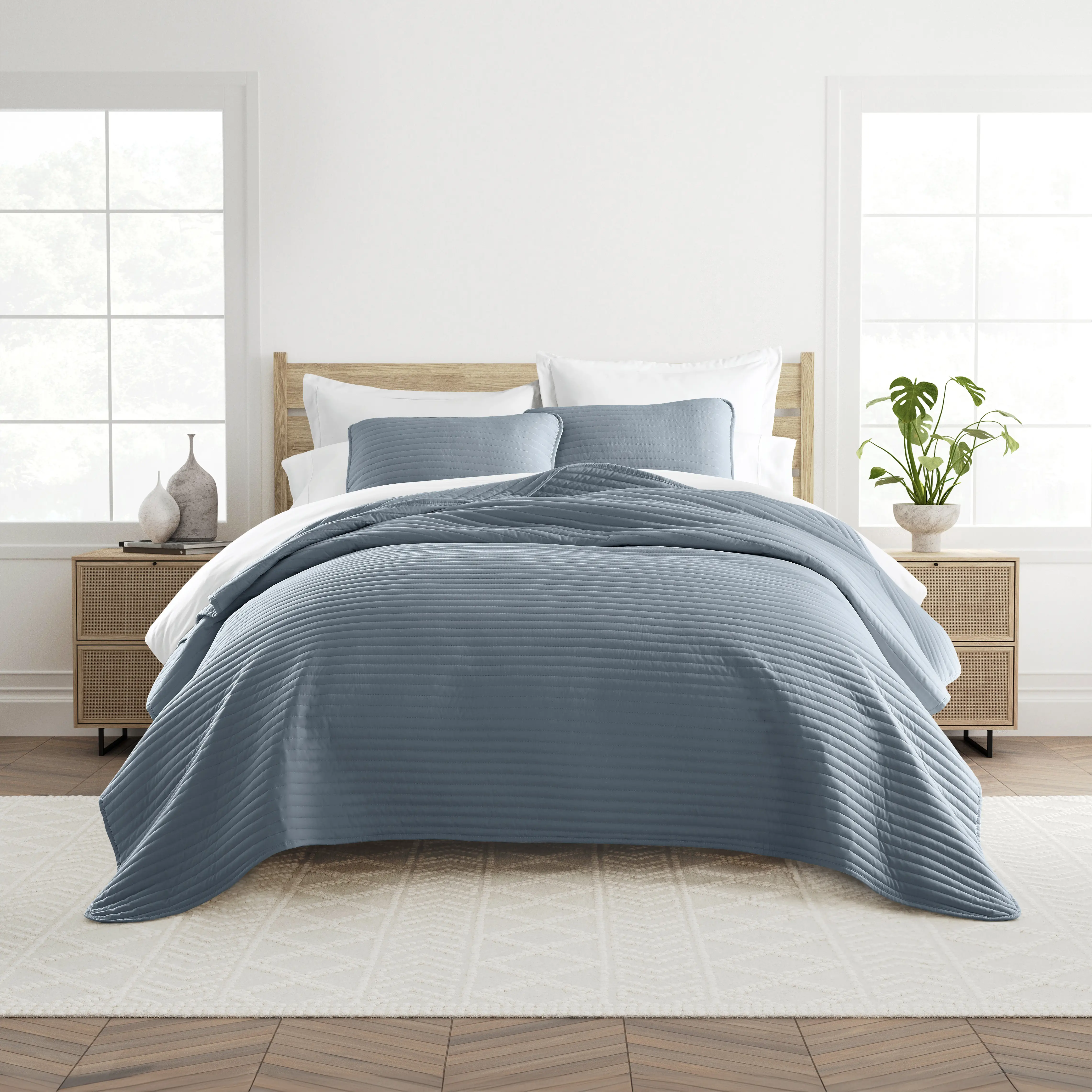 Honeybell Blue 3 Pc Queen Quilt Set - Thumbnail - Image 2
