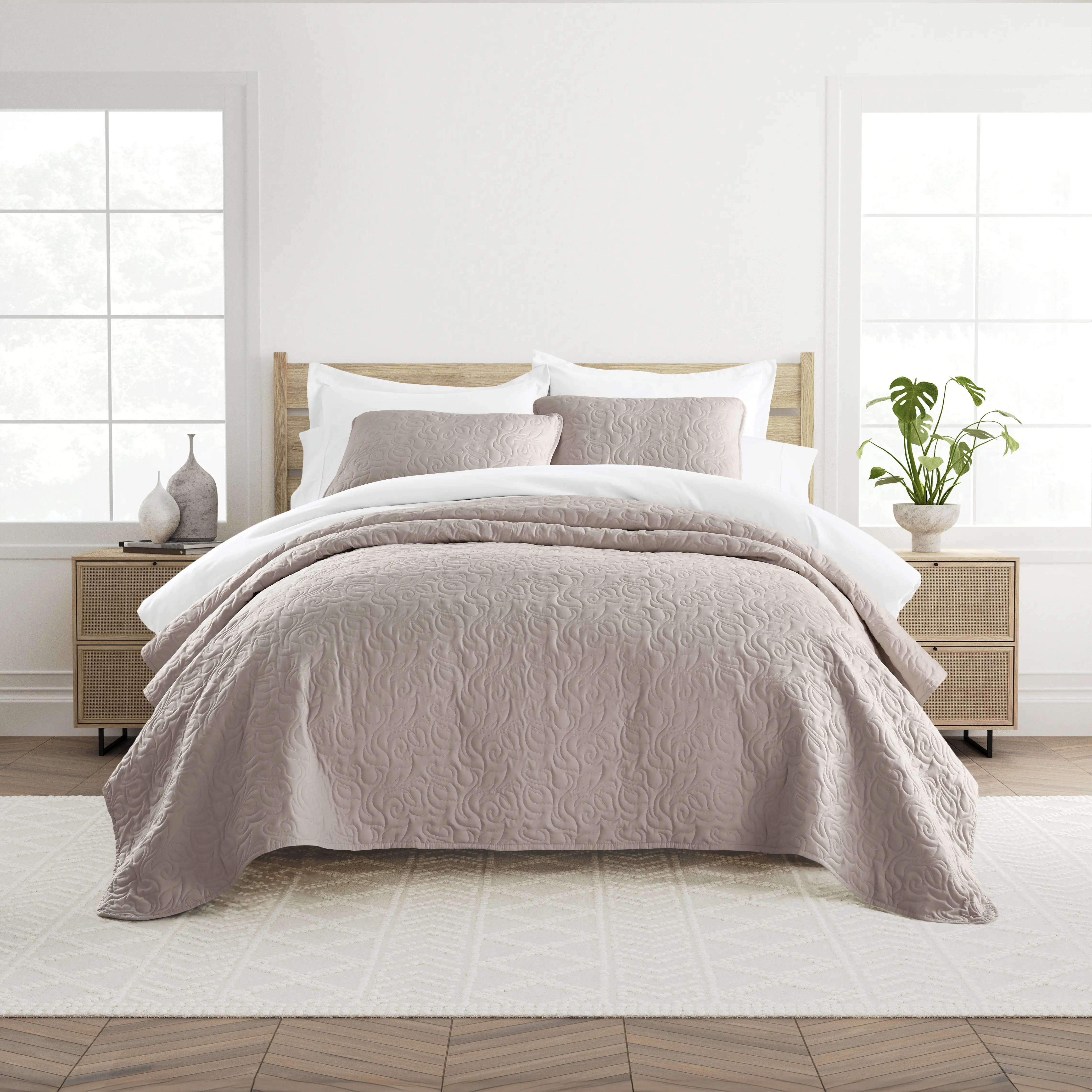 Goldhorn Brown 3 Pc King Quilt Set - Thumbnail - Image 2