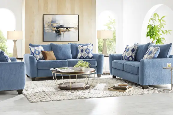 Dennin Heights Blue Loveseat