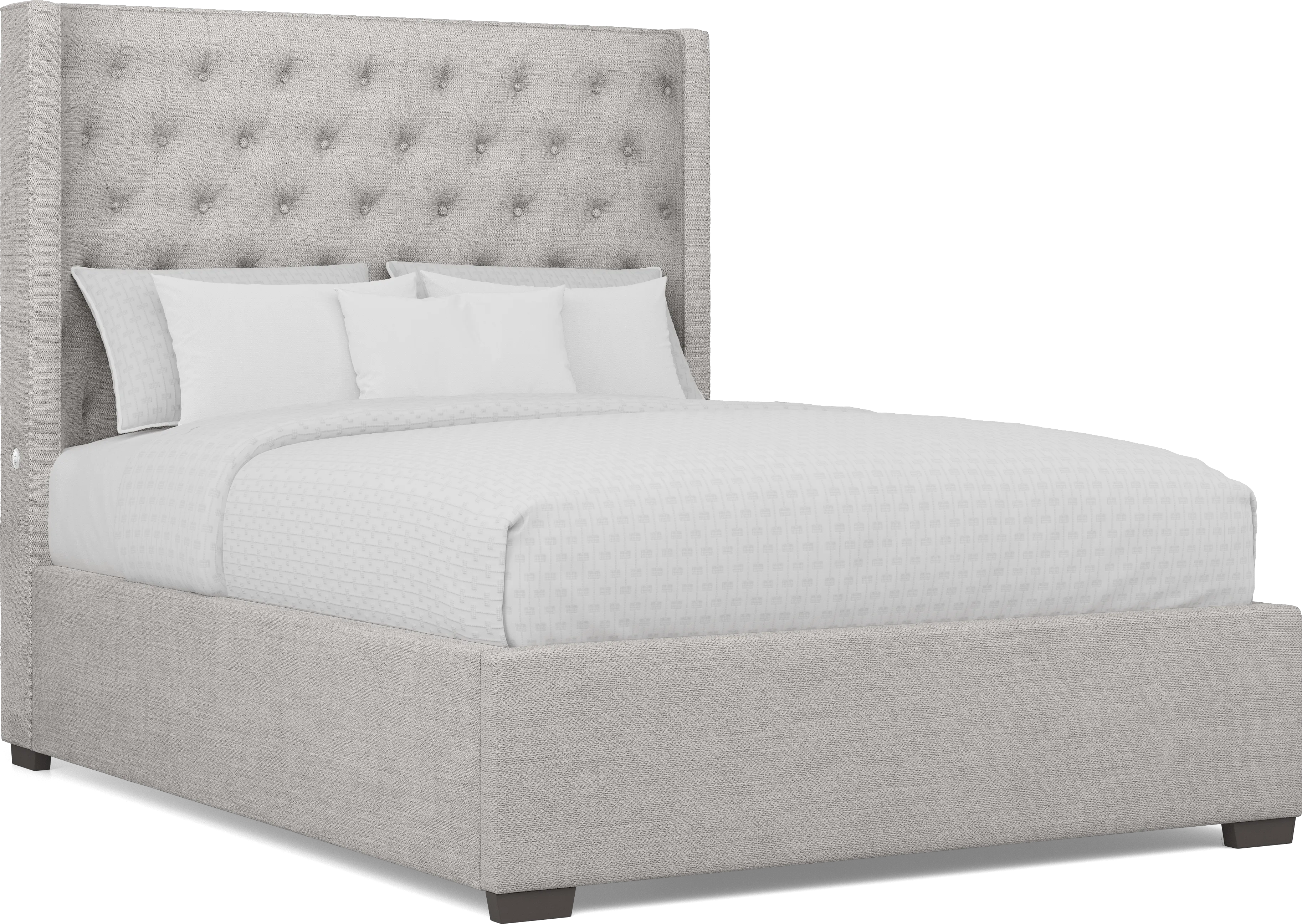 Harlow Hill Light Gray 3 Pc Queen Upholstered Bed - Thumbnail - Image 1