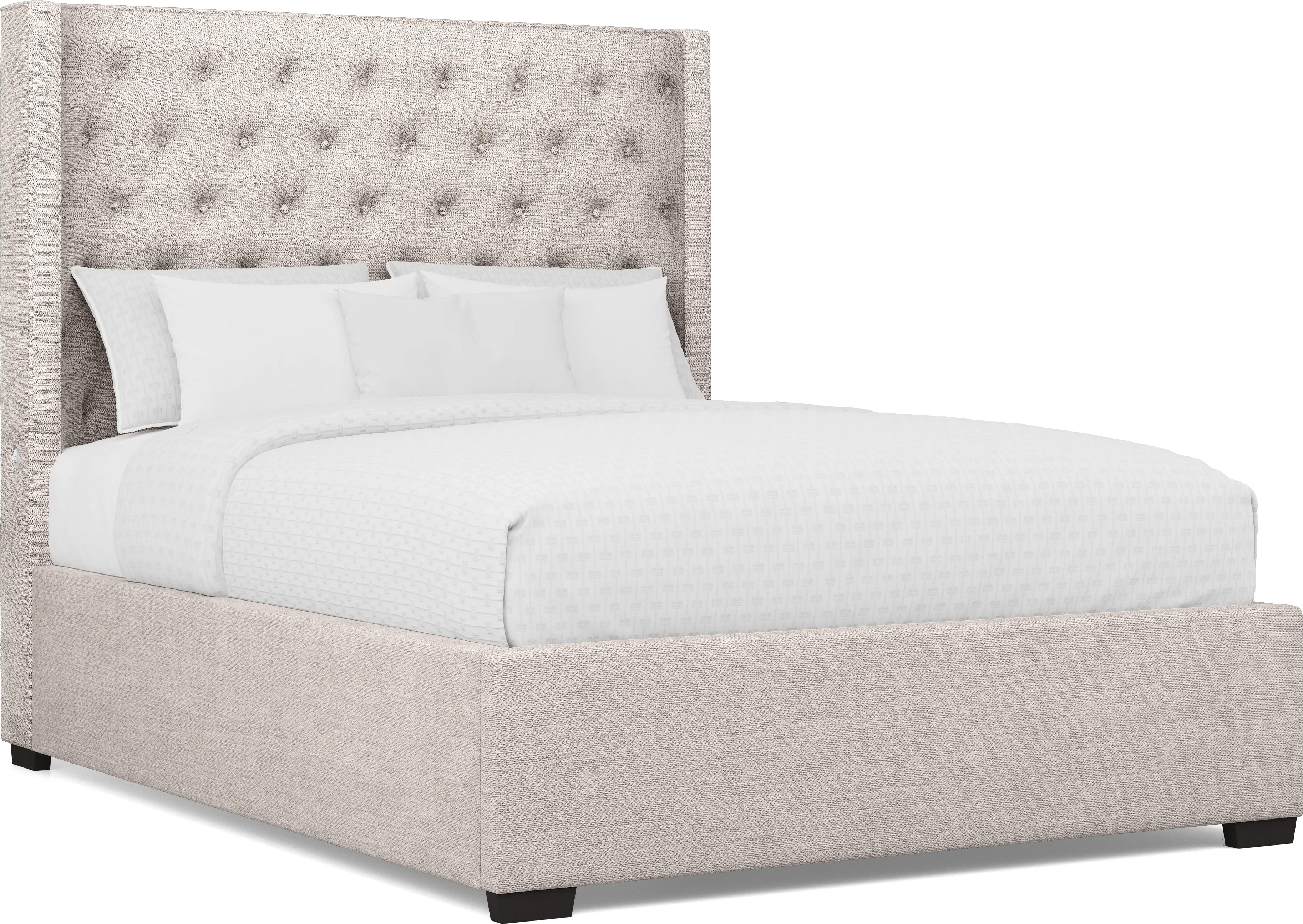 Harlow Hill Taupe 3 Pc Queen Upholstered Bed - Thumbnail - Image 1