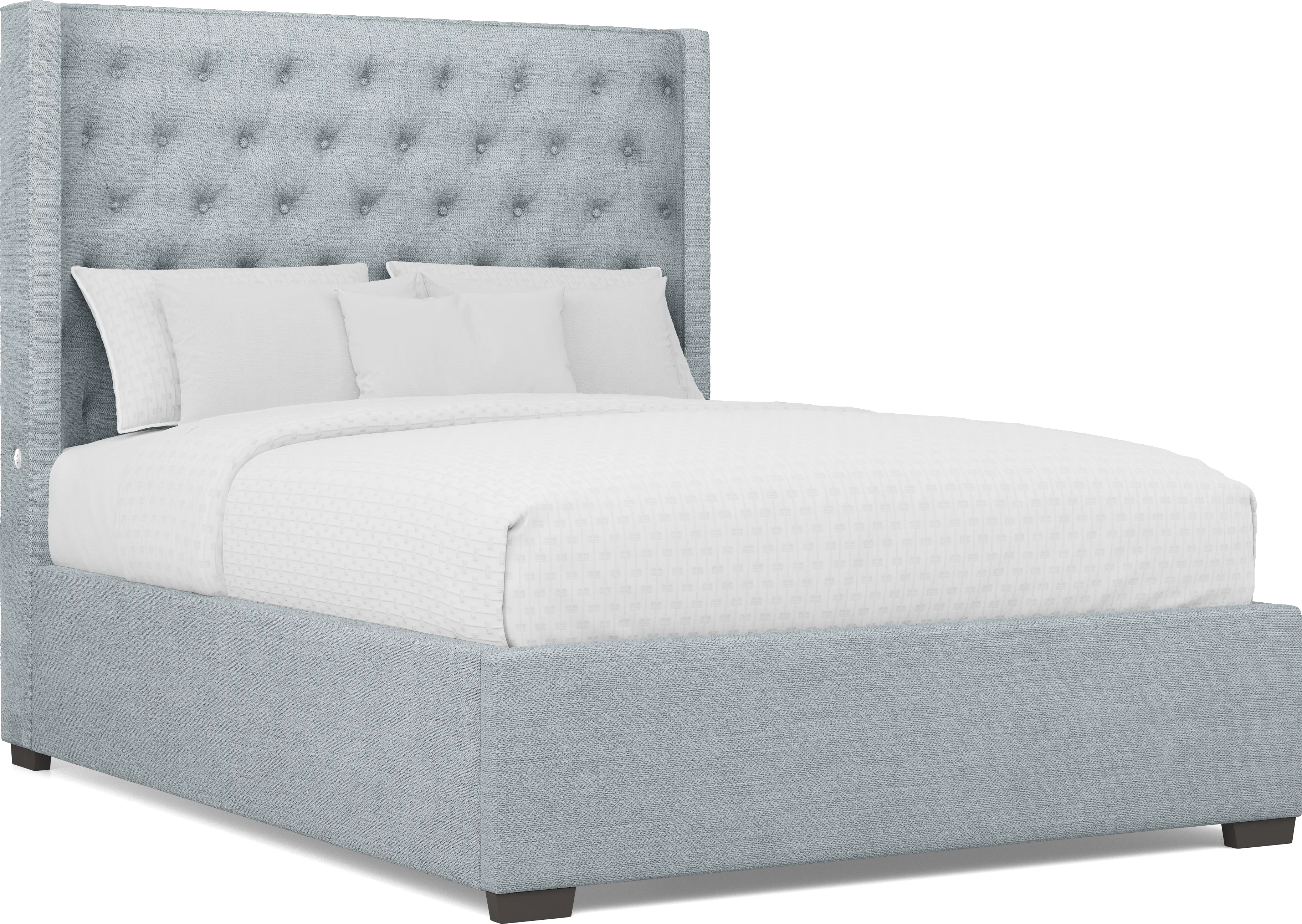 Harlow Hill Seafoam 3 Pc Queen Upholstered Bed - Thumbnail - Image 1