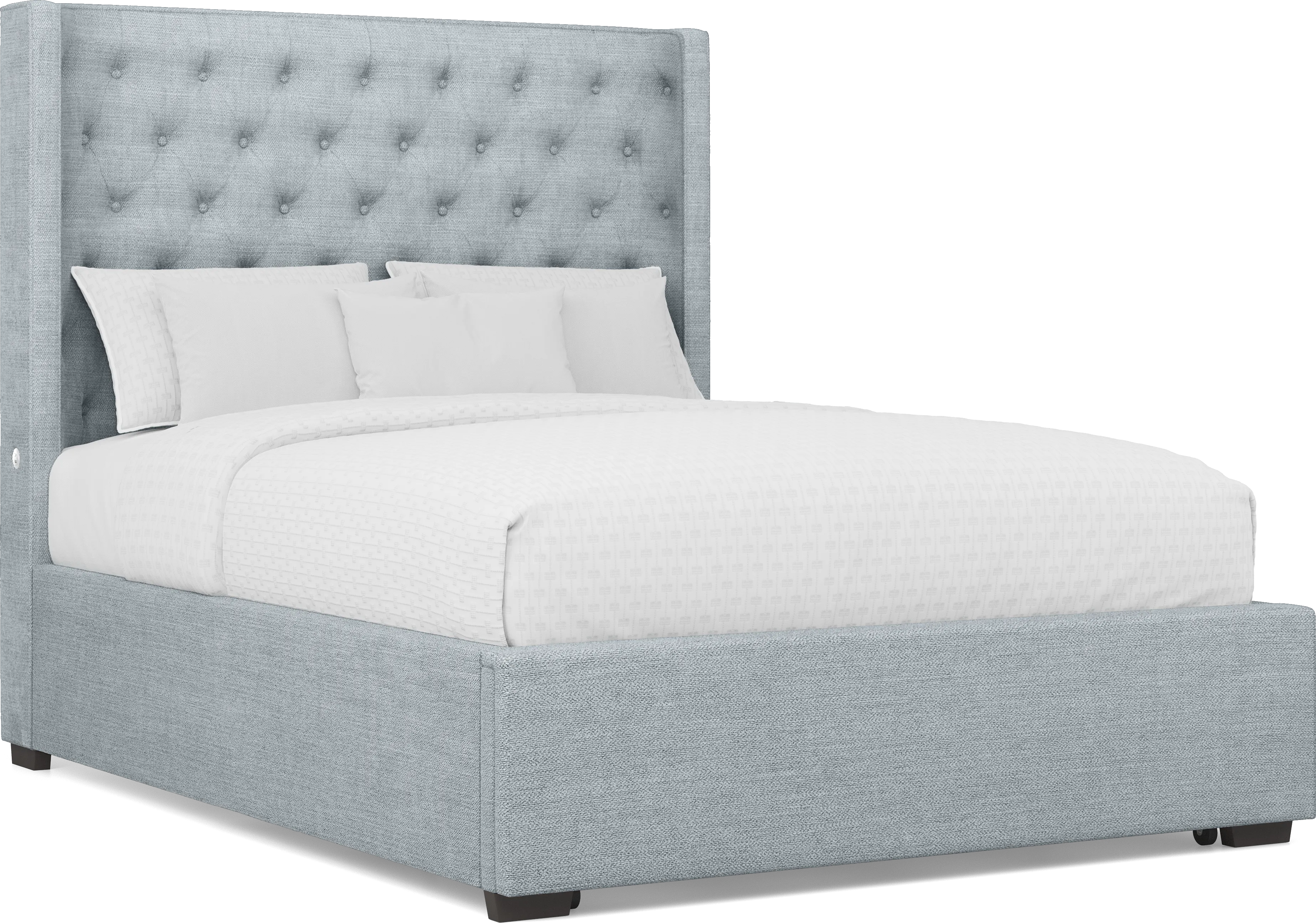 Harlow Hill Seafoam 3 Pc King Upholstered Storage Bed - Thumbnail - Image 1