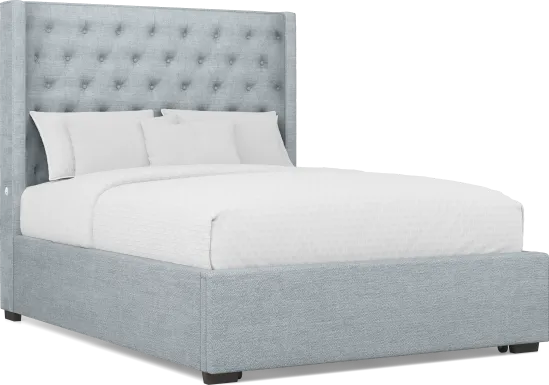 Harlow Hill Seafoam 3 Pc King Upholstered Storage Bed