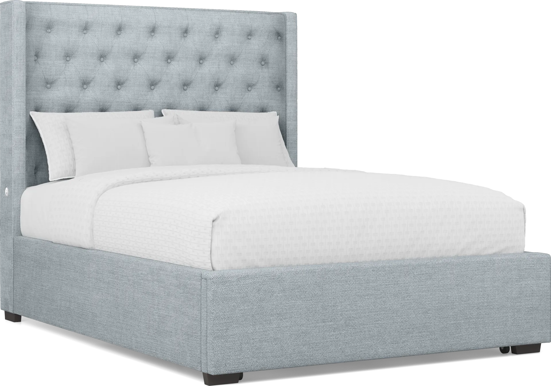 Harlow Hill Seafoam 3 Pc Queen Upholstered Storage Bed - Image 1