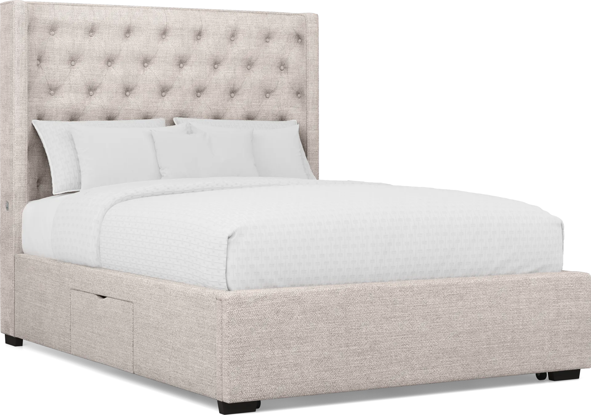 Harlow Hill Taupe 3 Pc King Upholstered Storage Bed - Image 1