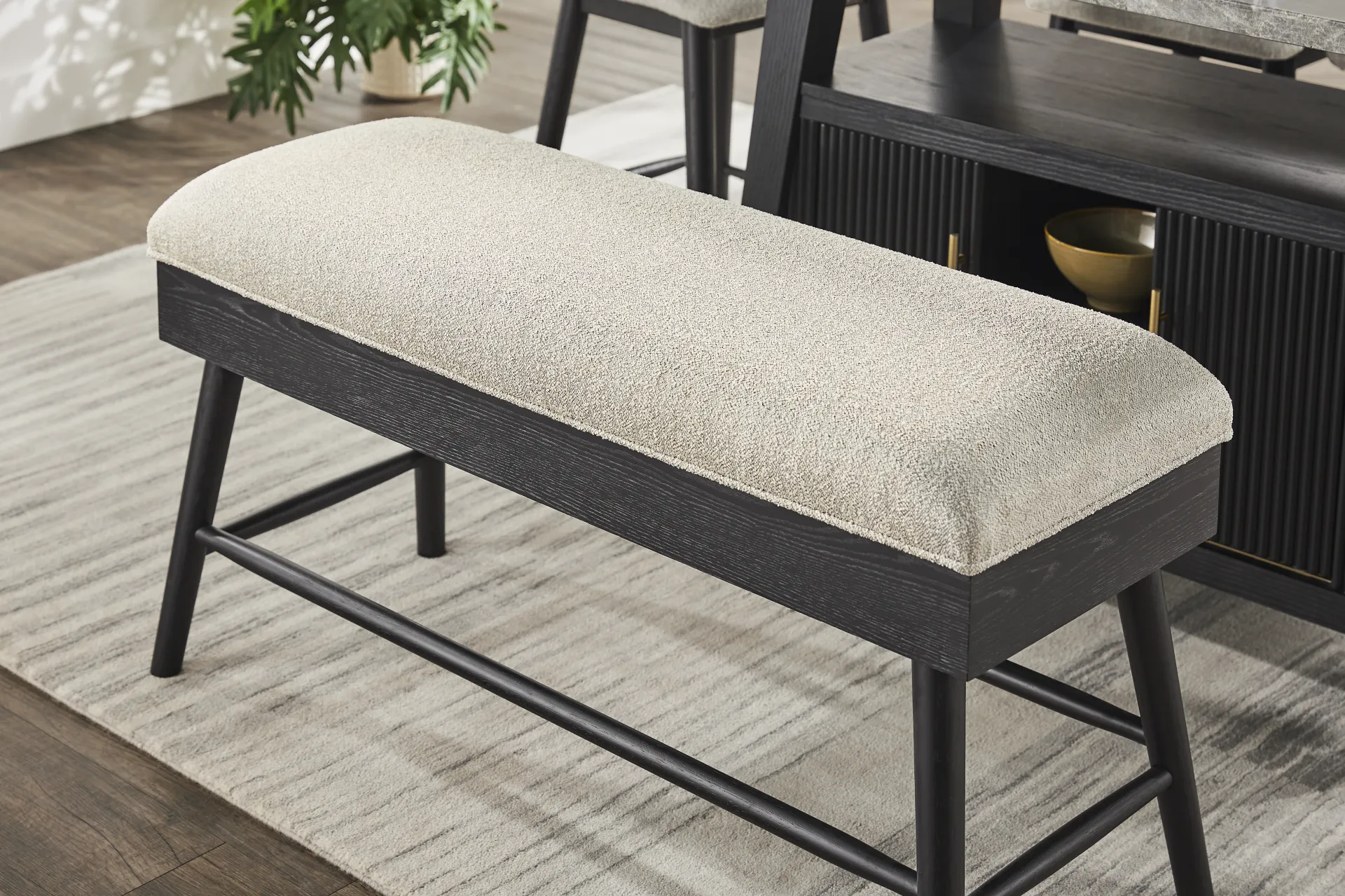Viola Black Counter Height Storage Bench - Image 3