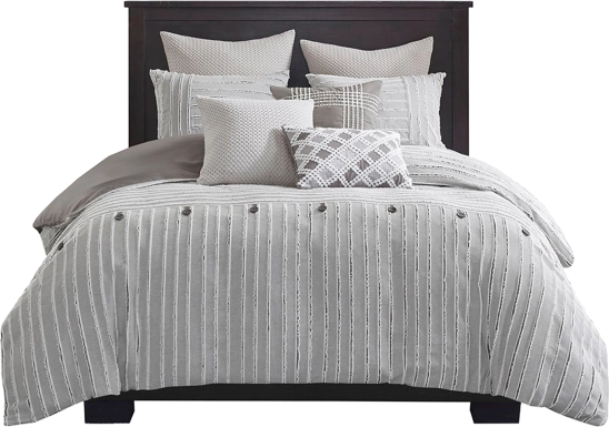 Jennix Gray King Comforter Set