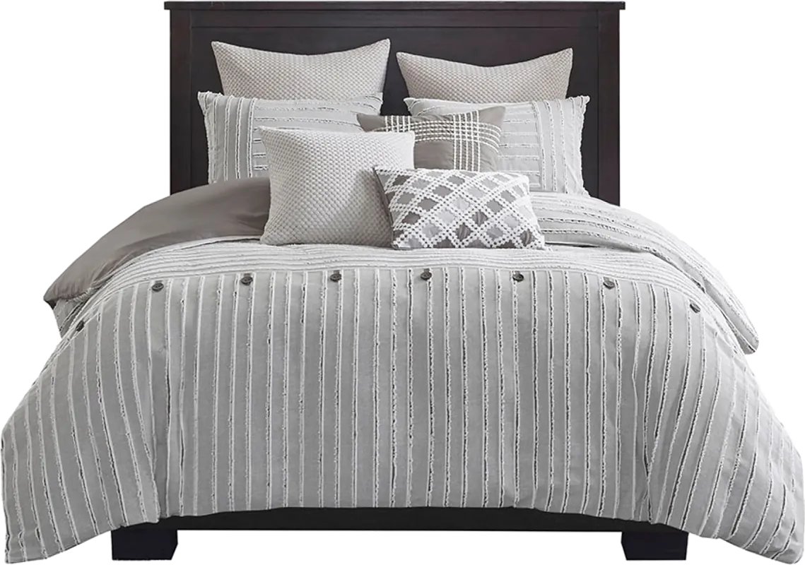 Jennix Gray King Comforter Set