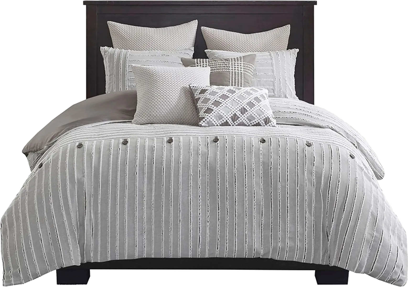 Jennix Gray Queen Comforter Set - Image 1