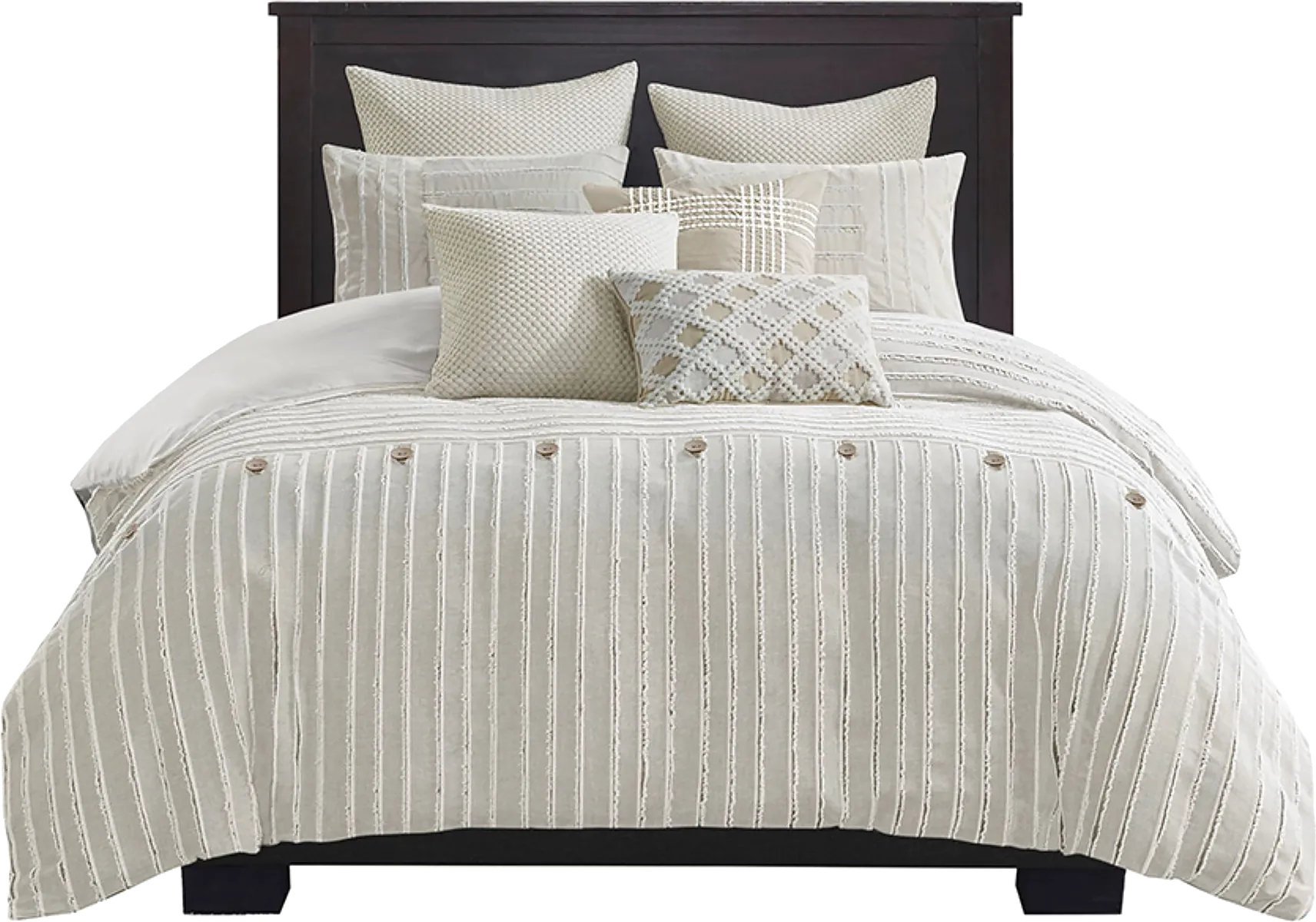 Jennix Ivory Queen Comforter Set