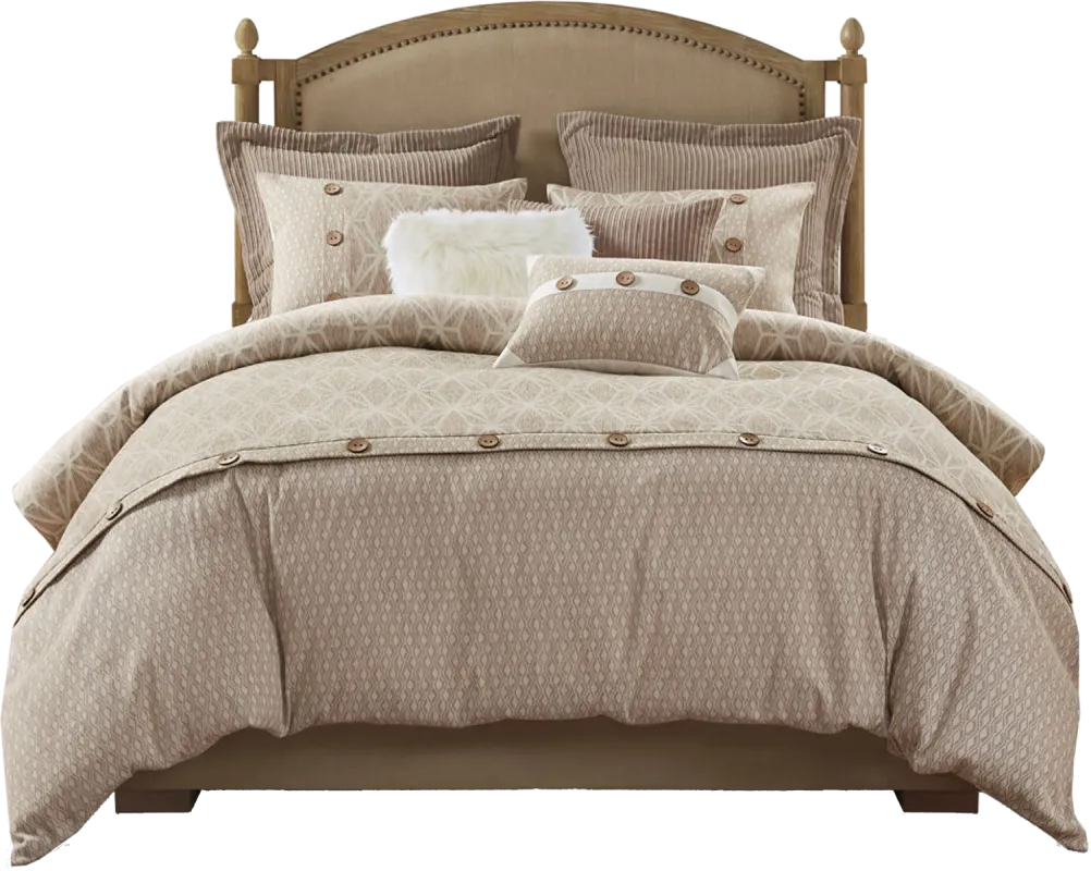 Erixa Beige King Comforter Set