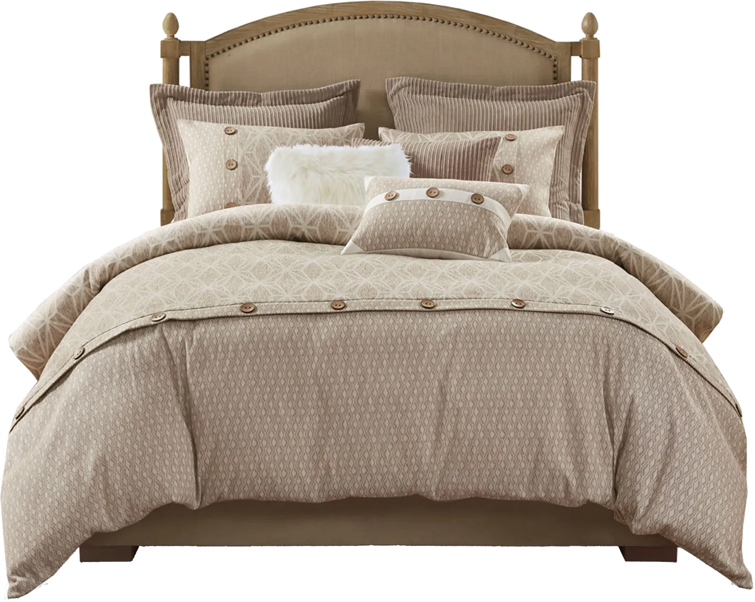 Erixa Beige Queen Comforter Set - Image 1