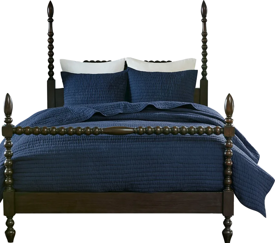Dariox Blue 3 pc King Quilt Set