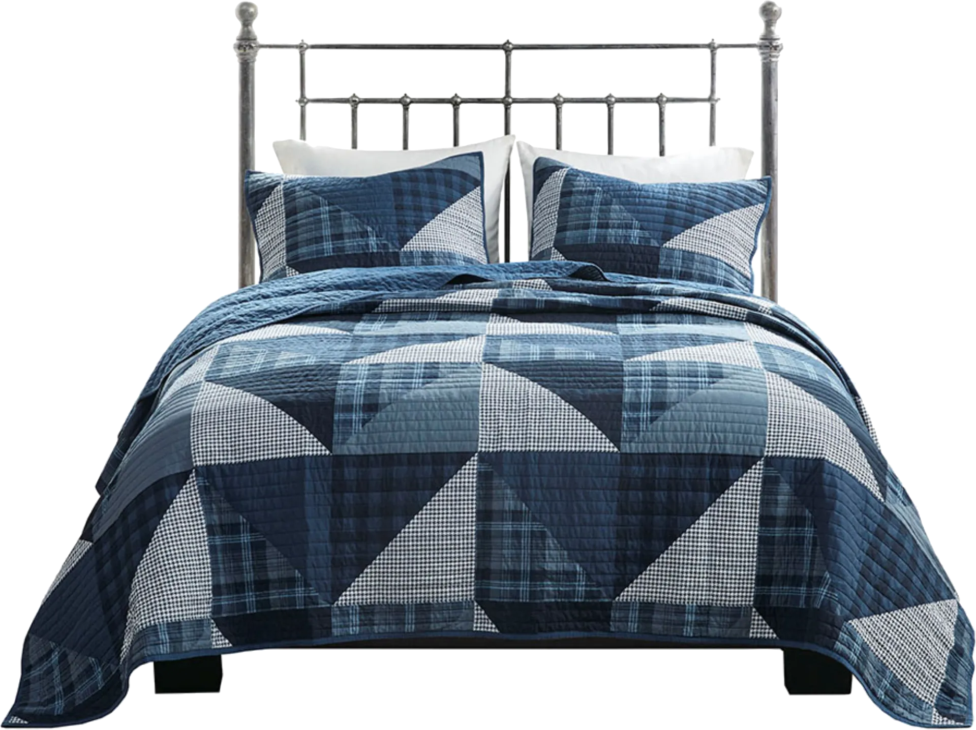 Mikala Blue 3 pc King/ Cal King Quilt Set - Image 1