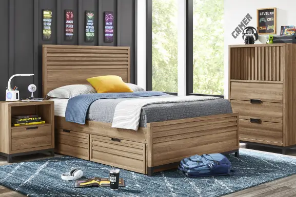 Kids Northridge Drive Caramel Full Panel Bedroom