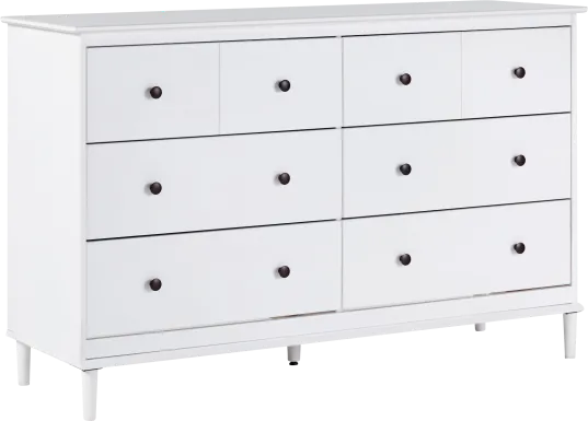 Murrell White 6 Drawer Dresser