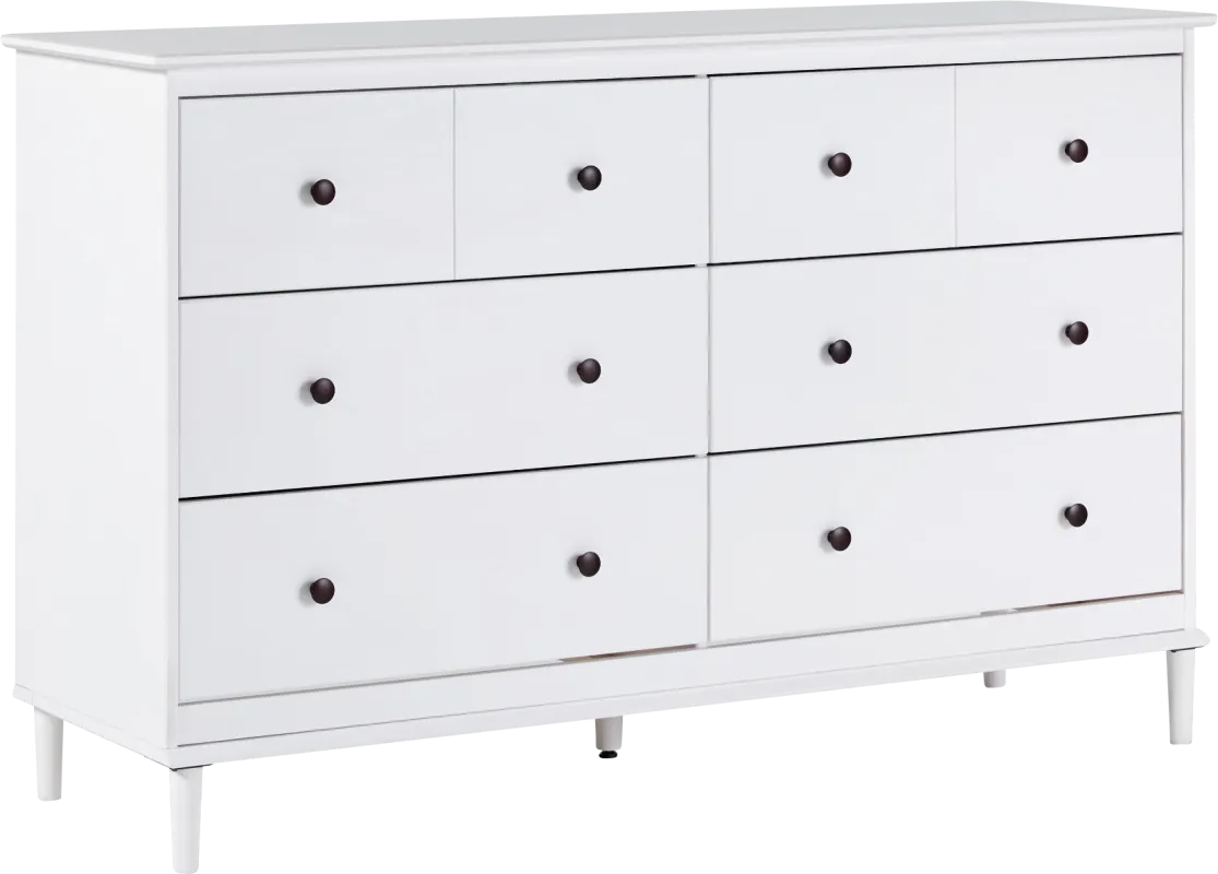 Murrell White 6 Drawer Dresser