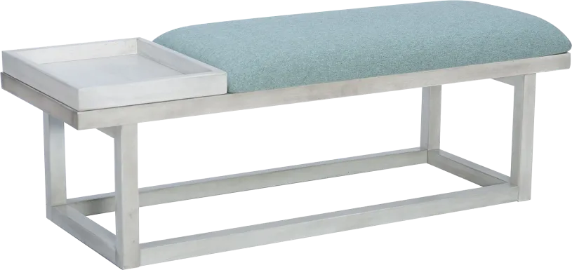 Amoroso White/Aqua Bench