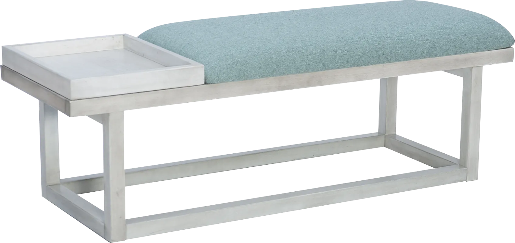Amoroso White/Aqua Bench
