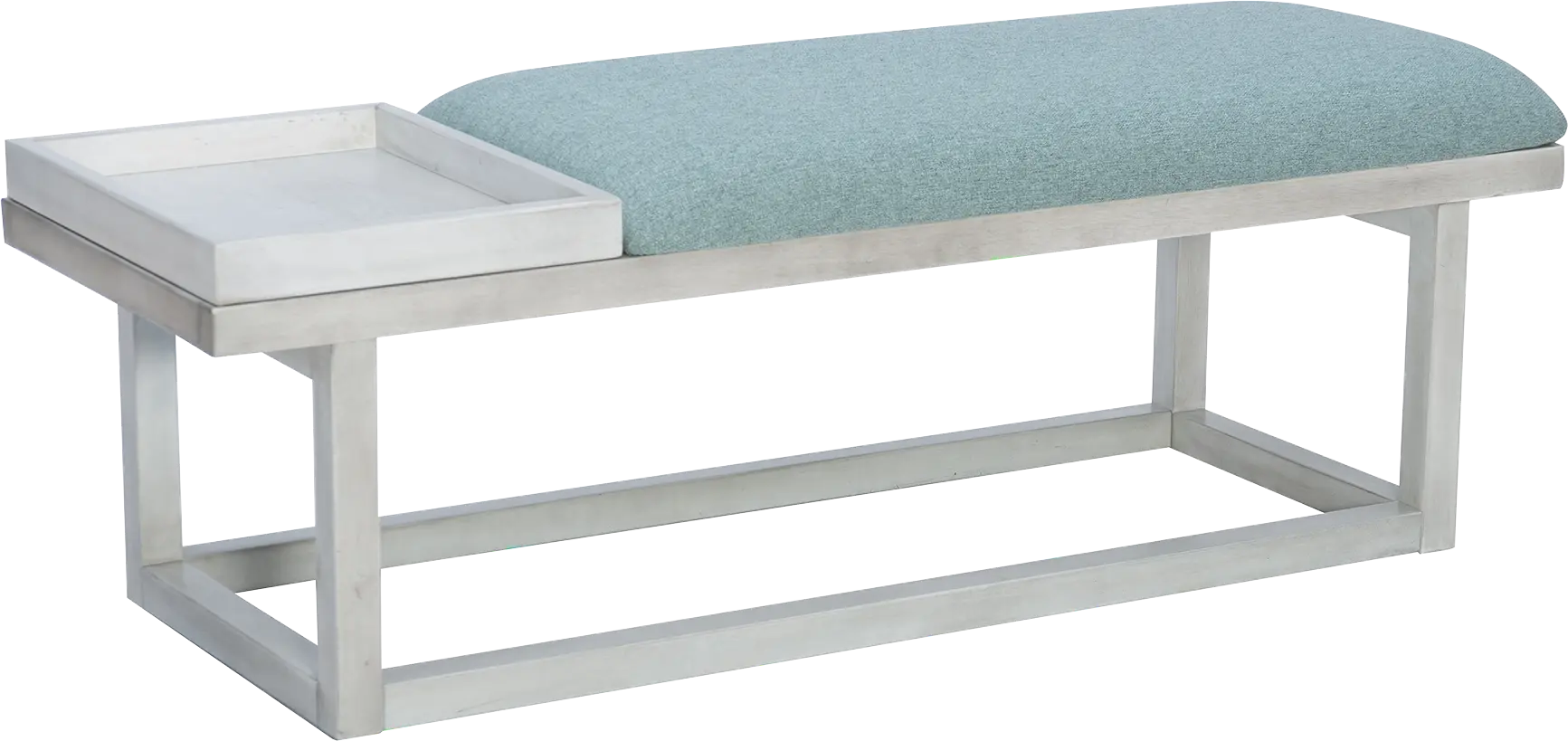 Amoroso White/Aqua Bench