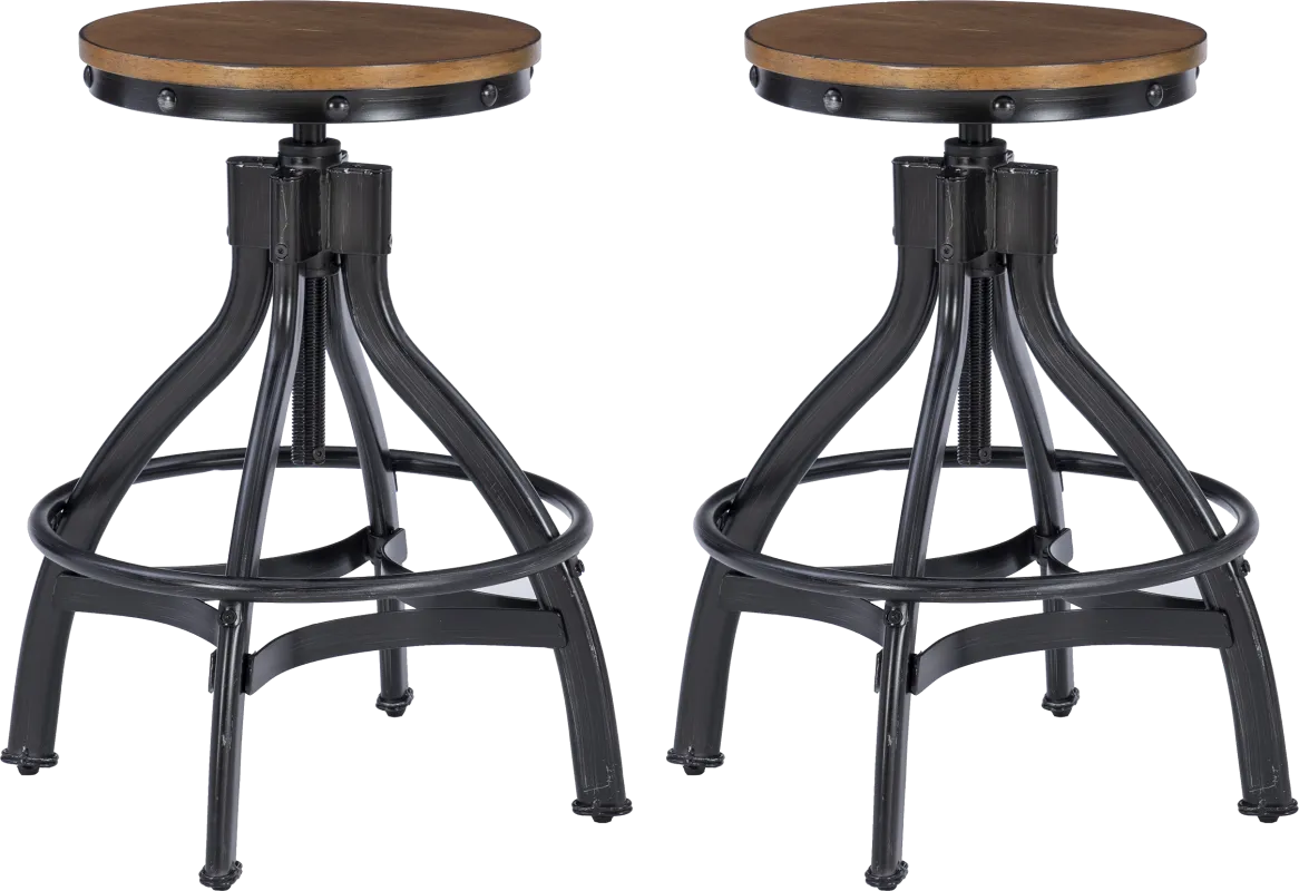 Deleya Brown Barstool, Set of 2